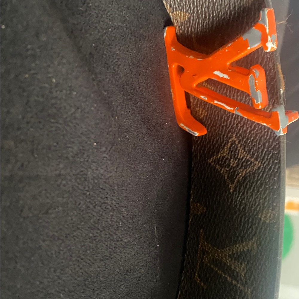 Louis Vuitton Black and Orange Belt